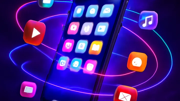 GRASYAPH COM Sleek smartphone floating in space