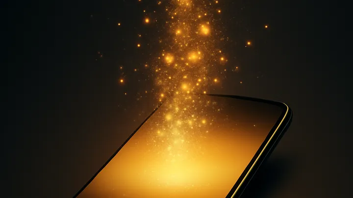 GRASYAPH COM Modern phone with glowing screen